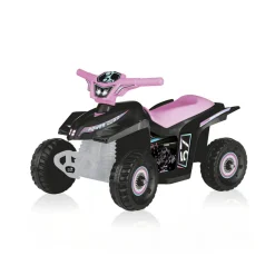 SUN&SPORT Quad elettrico per bambini – grandi ruote, stabilità e guida realistica fino a 2,7 km/h – peso massimo supportato 50 kg – rosa> Cavalcabili Elettrici