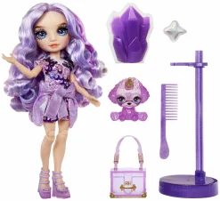 Rainbow High fashion doll con slime & cucciolo – violet (viola) – bambola scintillante da 28 cm con slime, animale magico e accessori alla moda><noscript><img width=
