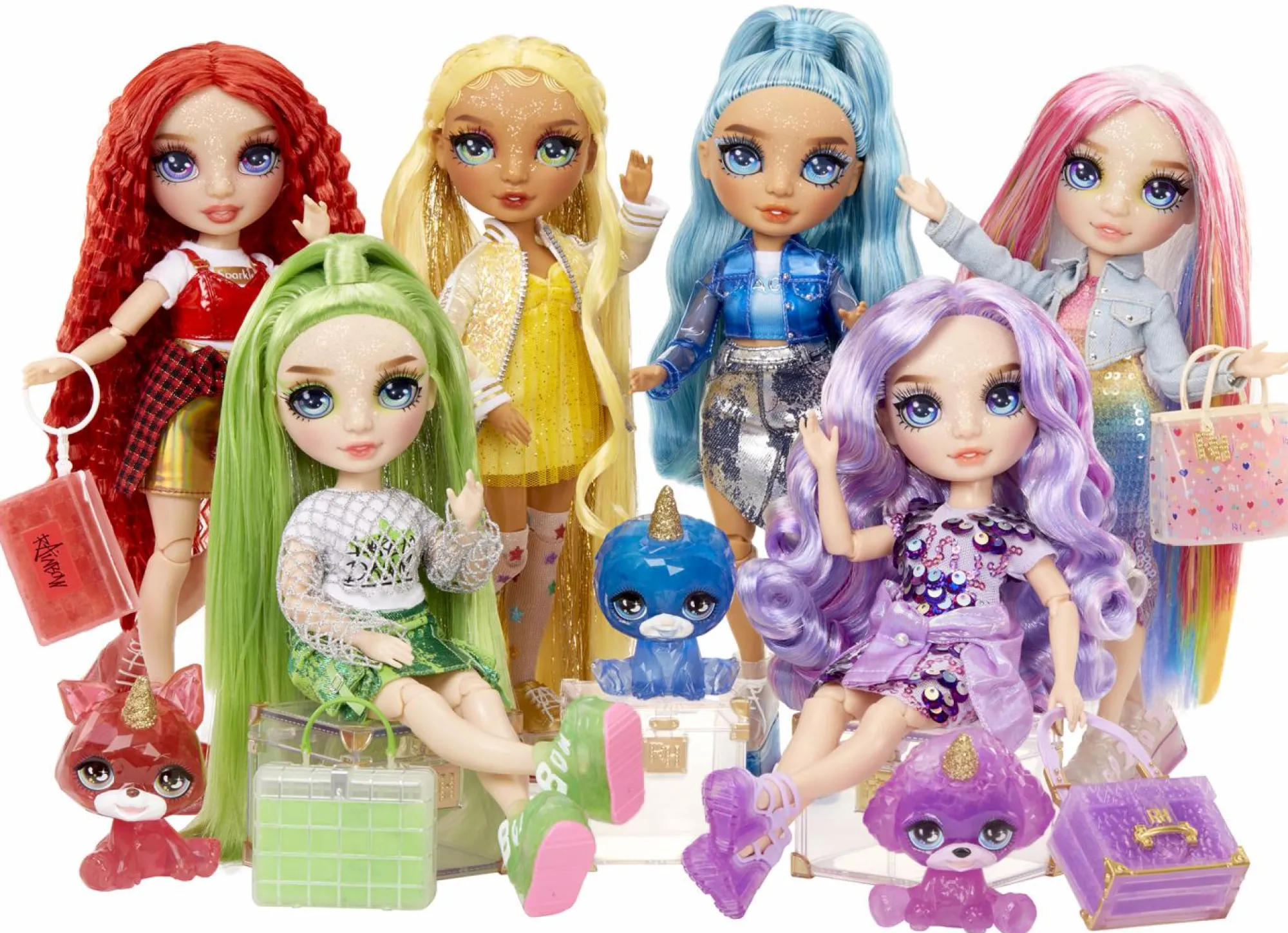 Rainbow High fashion doll con slime & cucciolo – amaya (arcobaleno) – bambola scintillante da 28 cm con slime, animale magico e accessori alla moda> Fashion Dolls