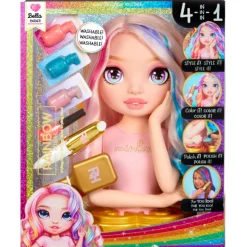 Rainbow High styling head – bella! set gioco 4-in-1 con creme per capelli lavabili, smalto per unghie e accessori per colorare> Fashion Dolls