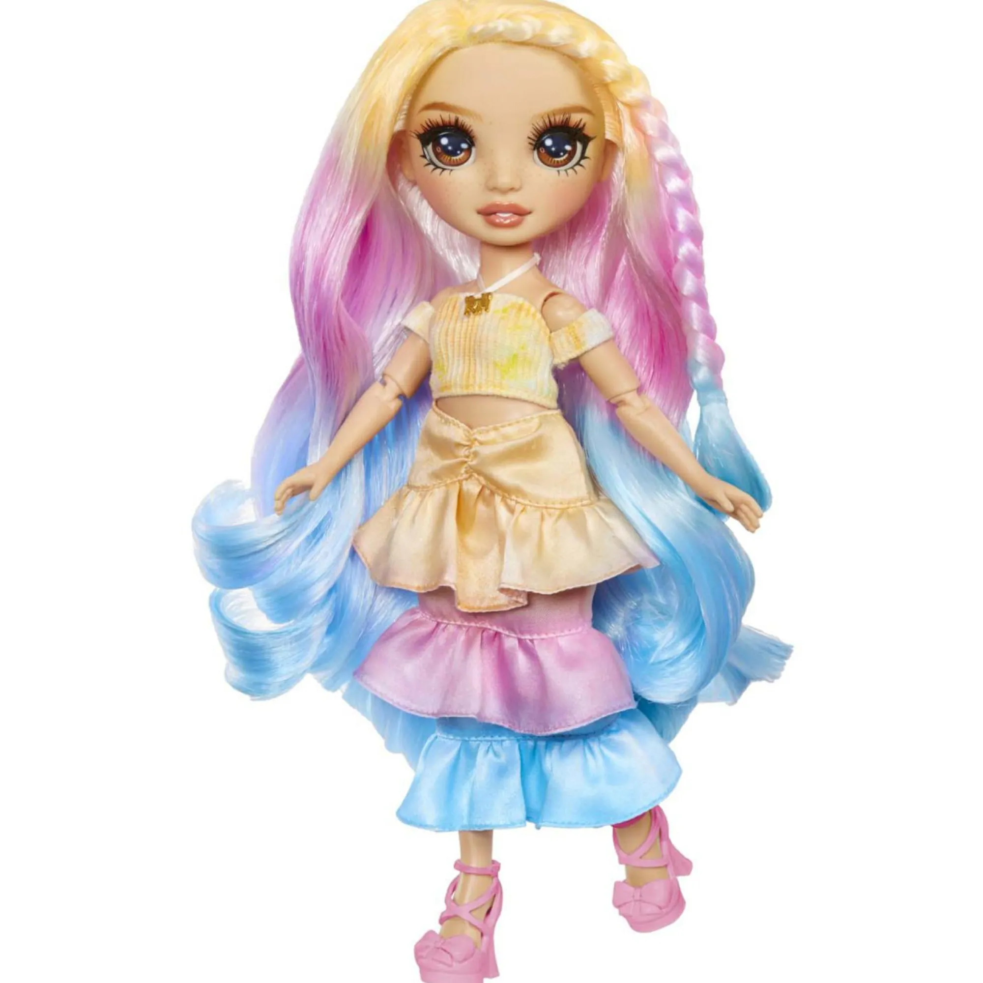 Rainbow High watercolour & create diy fashion doll con acquerelli lavabili e kit tie-dye – occhi marroni, capelli ricci, top e scarpe extra> Fashion Dolls