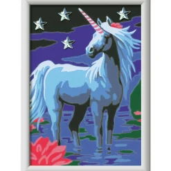RAVENSBURGER – creart serie e magico unicorno – kit pittura con numeri – contiene una tavola prestampata, pennello, colori – 9+ anni><noscript><img width=