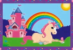 RAVENSBURGER – creart serie junior, unicorni, kit dipingere con i numeri, contiene 2 tavole prestampate, pennello, colori, gioco creativo per maschi e femmine dai 5+ anni di età><noscript><img width=