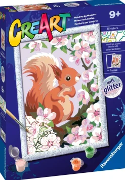 RAVENSBURGER – creart serie d: scoiattolo glitter, kit per dipingere con i numeri, gioco creativo per bambini 7+ anni><noscript><img width=