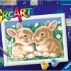 RAVENSBURGER – creart serie e: coniglietti fra le margherite> Kit Artistici E Pittura