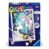 RAVENSBURGER – creart serie d unicorni glitter – kit pittura con numeri – contiene una tavola prestampata, pennello, colori – 11+ anni> Kit Artistici E Pittura