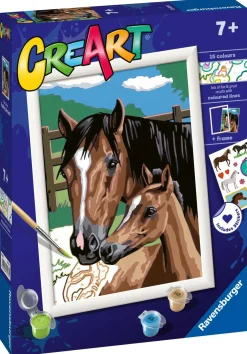 RAVENSBURGER – creart serie d: cavalli al pascolo, kit per dipingere con i numeri, gioco creativo per bambini 7+ anni> Kit Artistici E Pittura