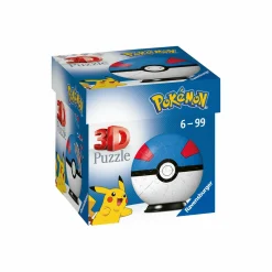 RAVENSBURGER – 3d puzzle pokémon pokéball blu e rossa, 54 pezzi, 6+ anni> Puzzle Per Adulti|Puzzle 3D