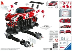 RAVENSBURGER – 3d puzzle porsche 911 gt3 cup salzburg , 108 pezzi, 10+ anni><noscript><img width=