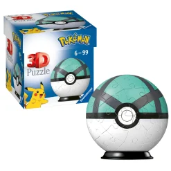 RAVENSBURGER – 3d puzzle pokémon net ball verde, 54 pezzi, 6+ anni> Puzzle Per Adulti|Puzzle 3D