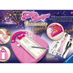 RAVENSBURGER – fashion designer diamante, crea la tua collezione di moda, gioco creativo per disegnare, bambini 6+ anni> Kit Artistici E Pittura