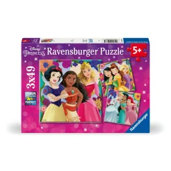 DISNEY PRINCESS Ravensburger – puzzle – collezione 3x49 – 3 puzzle da 49 pezzi – età raccomandata 5+ anni> Puzzle Per Bambini