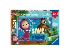 RAVENSBURGER – puzzle masha e orso, collezione 2x24, 2 puzzle da 24 pezzi, età raccomandata 4+ anni> Puzzle Per Bambini