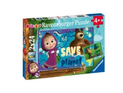 RAVENSBURGER – puzzle masha e orso, collezione 2x24, 2 puzzle da 24 pezzi, età raccomandata 4+ anni><noscript><img width=
