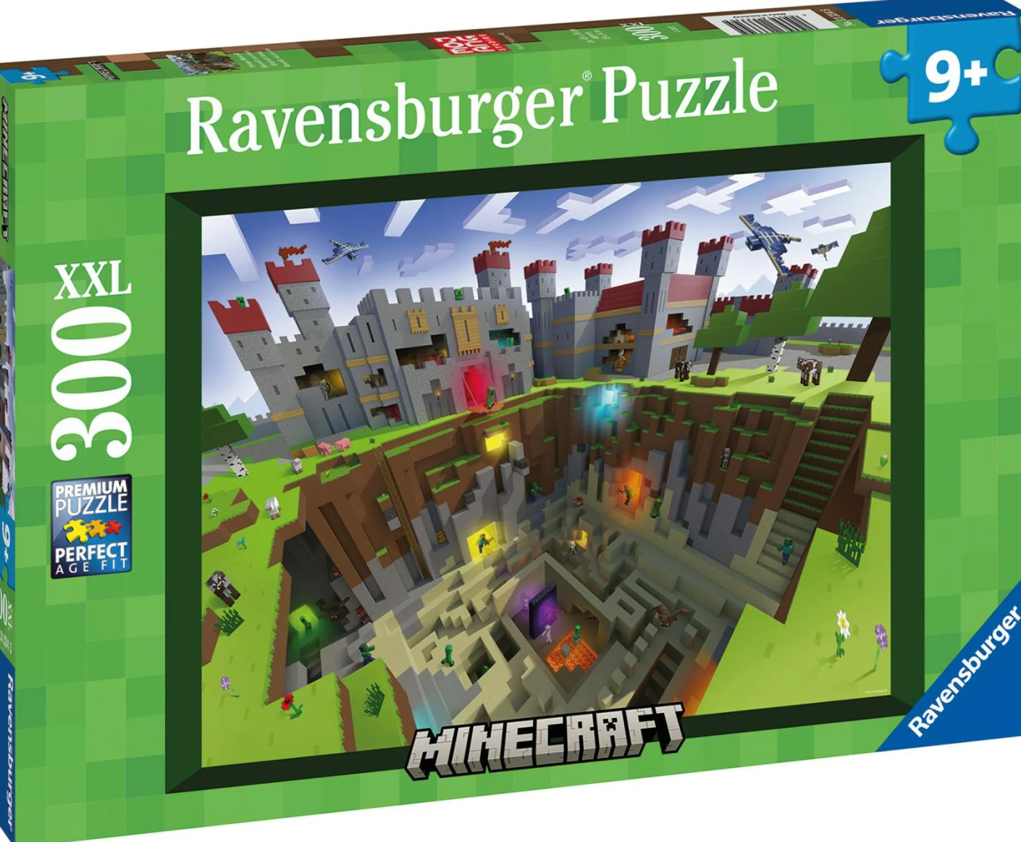 RAVENSBURGER – puzzle minecraft, 300 pezzi xxl, età raccomandata 9+ anni> Puzzle Per Bambini