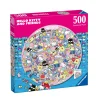 RAVENSBURGER – puzzle rotondo, hello kitty, round puzzle 500 pezzi, puzzle adulti> Puzzle 500 Pezzi