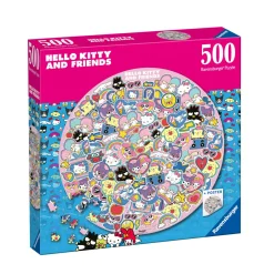 RAVENSBURGER – puzzle rotondo, hello kitty, round puzzle 500 pezzi, puzzle adulti> Puzzle 500 Pezzi