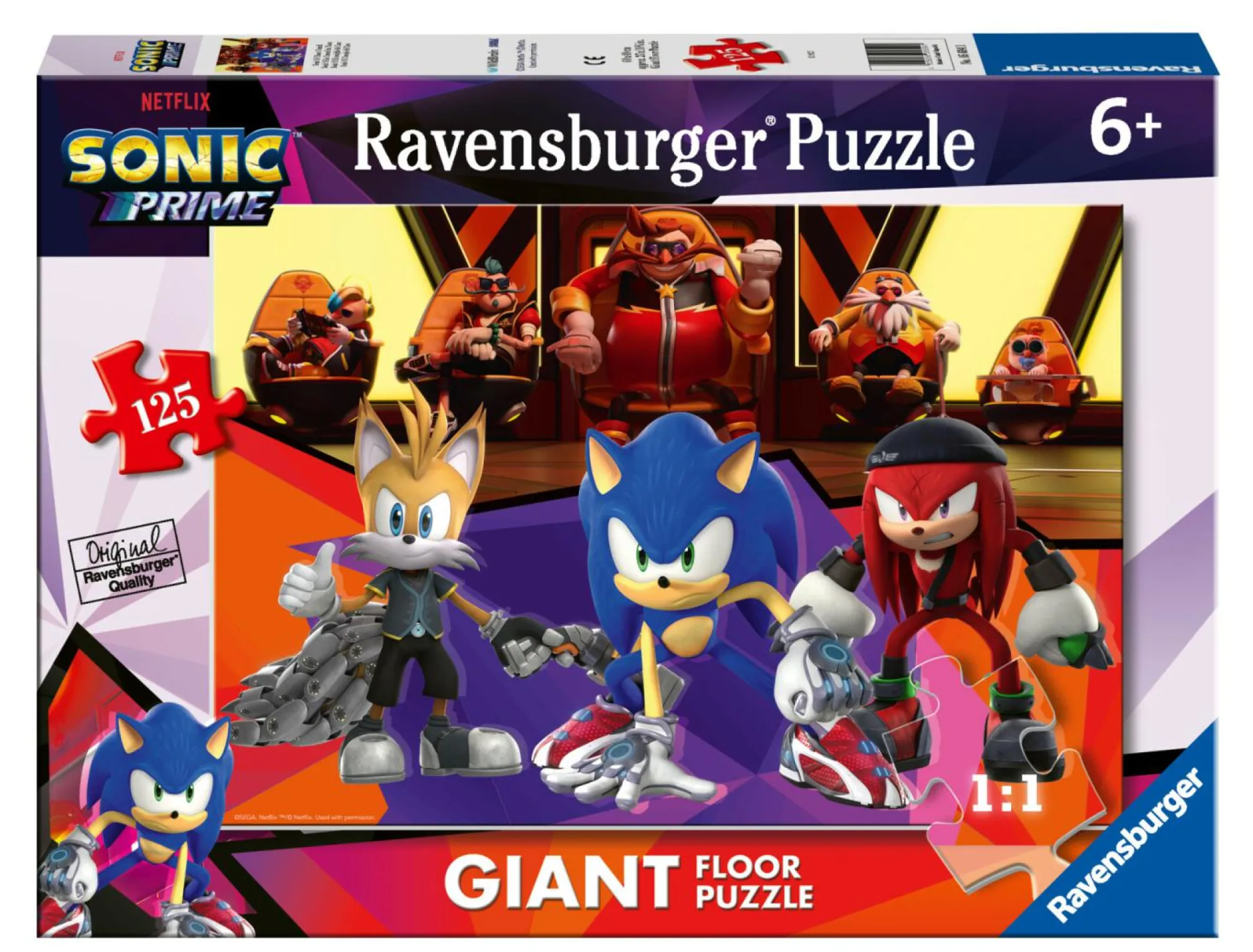 RAVENSBURGER – puzzle sonic, collezione 125 giant pavimento, 125 pezzi, età raccomandata 6+ anni> Puzzle Per Bambini