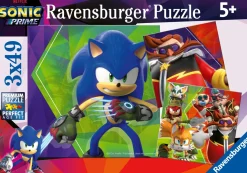 RAVENSBURGER – puzzle sonic, collezione 3x49, 3 puzzle da 49 pezzi, età raccomandata 5+ anni><noscript><img width=