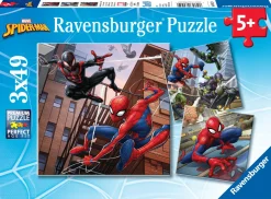 RAVENSBURGER – puzzle spiderman, collezione 3x49, 3 puzzle da 49 pezzi, età raccomandata 5+ anni><noscript><img width=