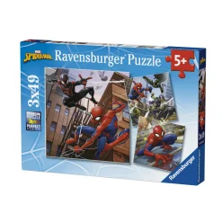 RAVENSBURGER – puzzle spiderman, collezione 3x49, 3 puzzle da 49 pezzi, età raccomandata 5+ anni><noscript><img width=