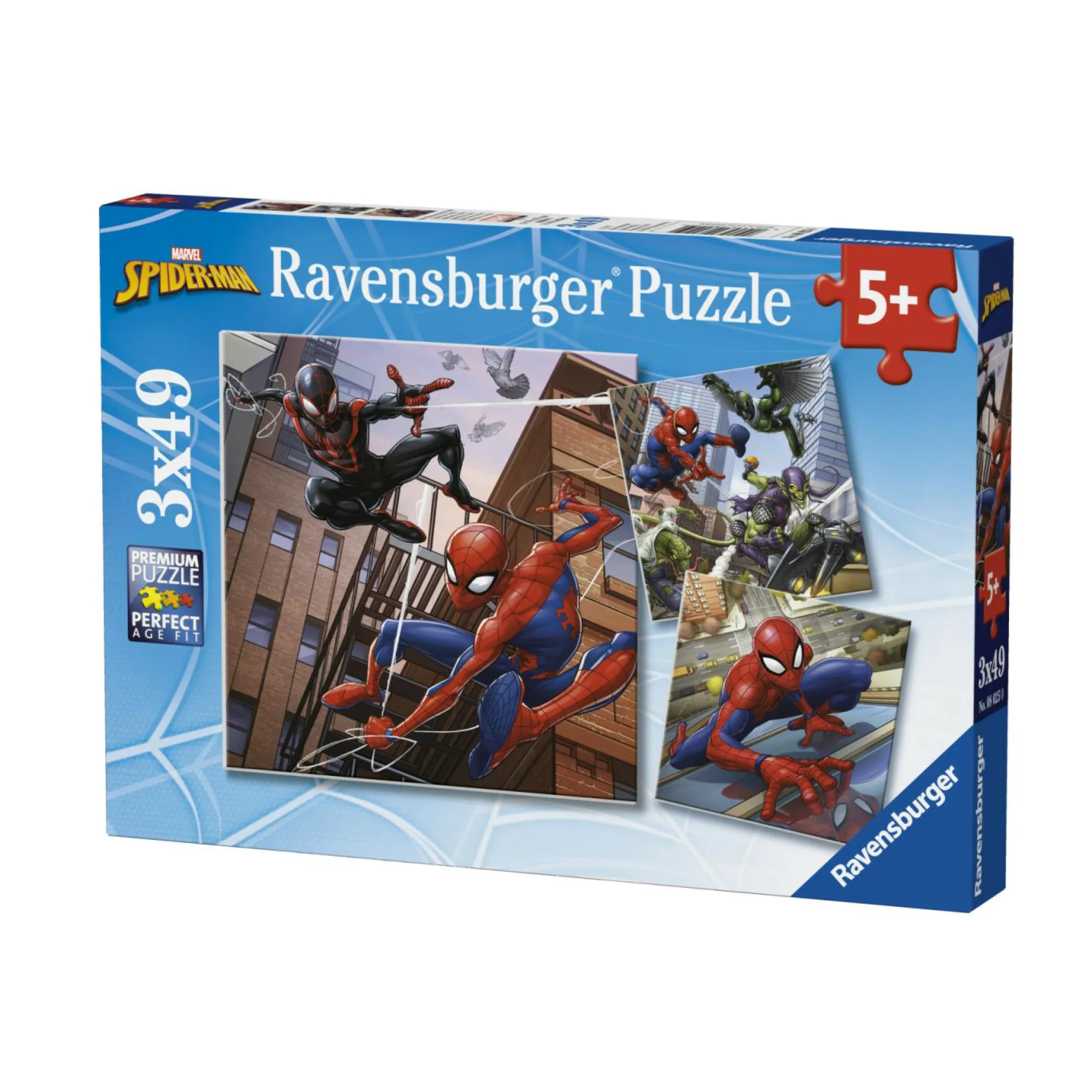 RAVENSBURGER – puzzle spiderman, collezione 3x49, 3 puzzle da 49 pezzi, età raccomandata 5+ anni> Puzzle Per Bambini