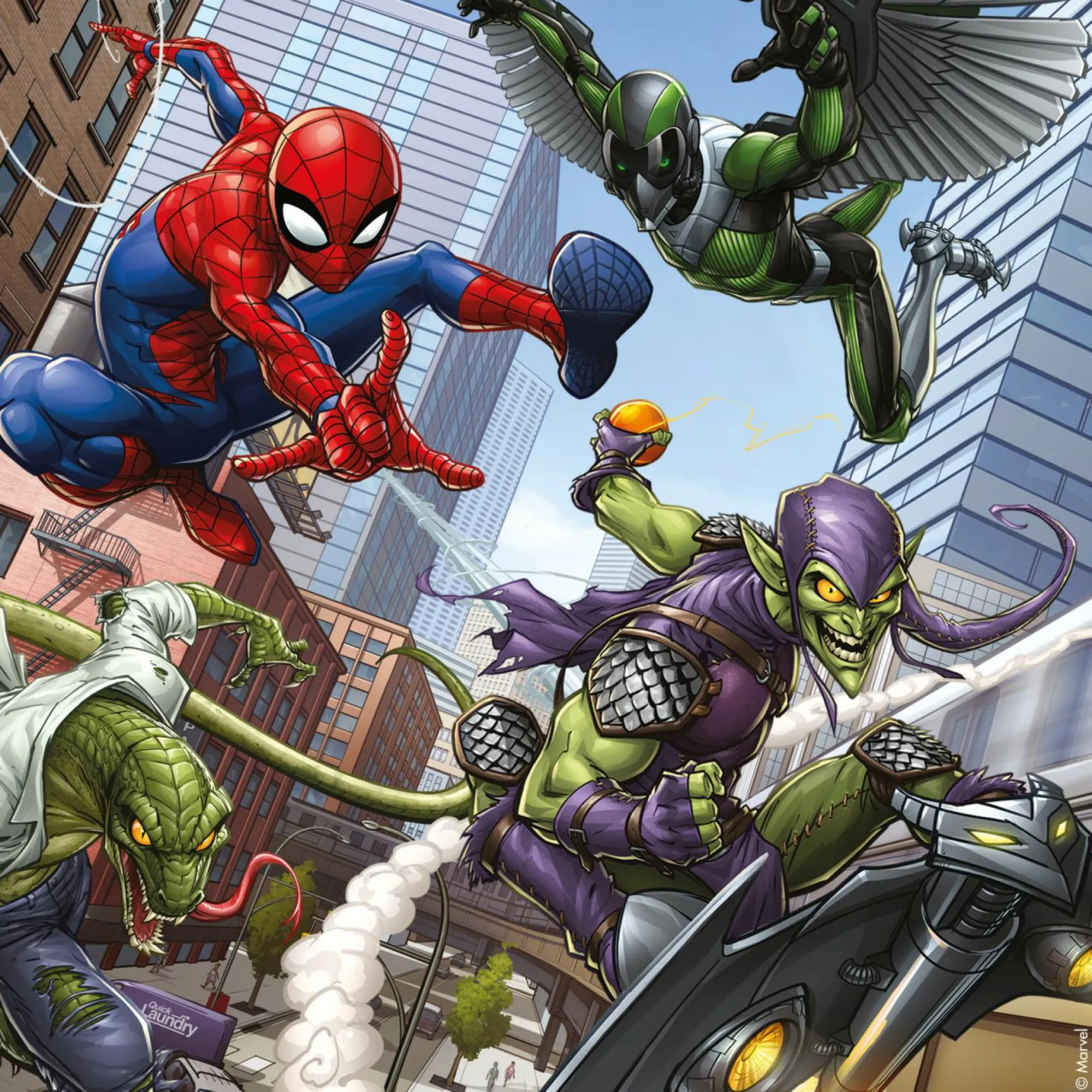 RAVENSBURGER – puzzle spiderman, collezione 3x49, 3 puzzle da 49 pezzi, età raccomandata 5+ anni> Puzzle Per Bambini