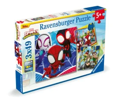 RAVENSBURGER – puzzle spidey, collezione 3x49, 3 puzzle da 49 pezzi, età raccomandata 5+ anni><noscript><img width=
