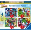 SPIDEY Ravensburger – puzzle , collezione 4 in a box, 4 puzzle da 12-16-20-24 pezzi, età raccomandata 3+ anni> Puzzle Per Bambini