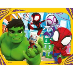 SPIDEY Ravensburger – puzzle , collezione 4 in a box, 4 puzzle da 12-16-20-24 pezzi, età raccomandata 3+ anni><noscript><img width=