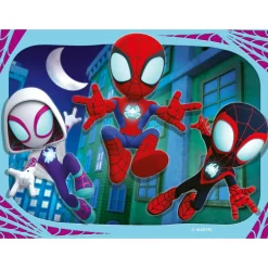 SPIDEY Ravensburger – puzzle , collezione 4 in a box, 4 puzzle da 12-16-20-24 pezzi, età raccomandata 3+ anni><noscript><img width=