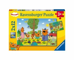 RAVENSBURGER – puzzle 2x12 pezzi – curioso come kid e cats> Puzzle Per Bambini