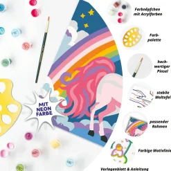 RAVENSBURGER creart – unicorno rosa neon – kit di pittura per bambini 7+ anni><noscript><img width=
