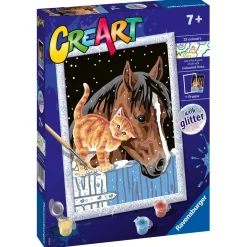 RAVENSBURGER creart per bambini, kit per dipingere con i numeri, 7+, serie d, insoliti amici> Kit Artistici E Pittura