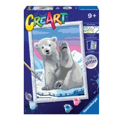 CREART Ravensburger per bambini, kit per dipingere con i numeri, 9+, serie d, ciao ciao orso polare> Kit Artistici E Pittura