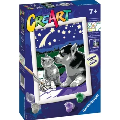 RAVENSBURGER creart per bambini, kit per dipingere con i numeri, 7+, serie e, amici per sempre> Kit Artistici E Pittura