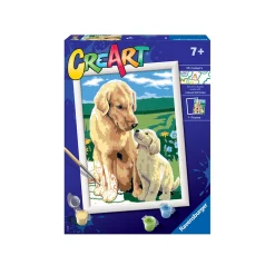 RAVENSBURGER creart per bambini, kit per dipingere con i numeri, 7+, serie d, retriever sul prato> Kit Artistici E Pittura