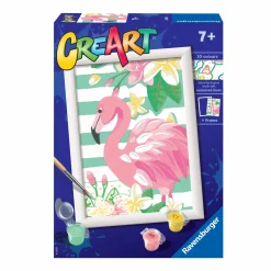 RAVENSBURGER creart per bambini, kit per dipingere con i numeri, 7+, serie e, fenicottero> Kit Artistici E Pittura