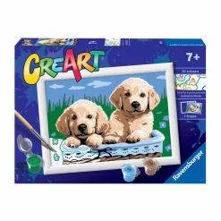 RAVENSBURGER creart per bambini, kit per dipingere con i numeri, 7+, serie e, cani retriever> Kit Artistici E Pittura