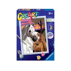 RAVENSBURGER creart per bambini, kit per dipingere con i numeri, 9+, serie d, cavalli al tramonto> Kit Artistici E Pittura