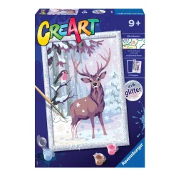 CREART Ravensburger per bambini, kit per dipingere con i numeri, 9+, serie d, gli amici del bosco> Kit Artistici E Pittura