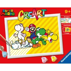 CREART Ravensburger serie d: kit pittura numeri super mario per bambini 9+, con tavola, pennello, colori e accessori> Kit Artistici E Pittura