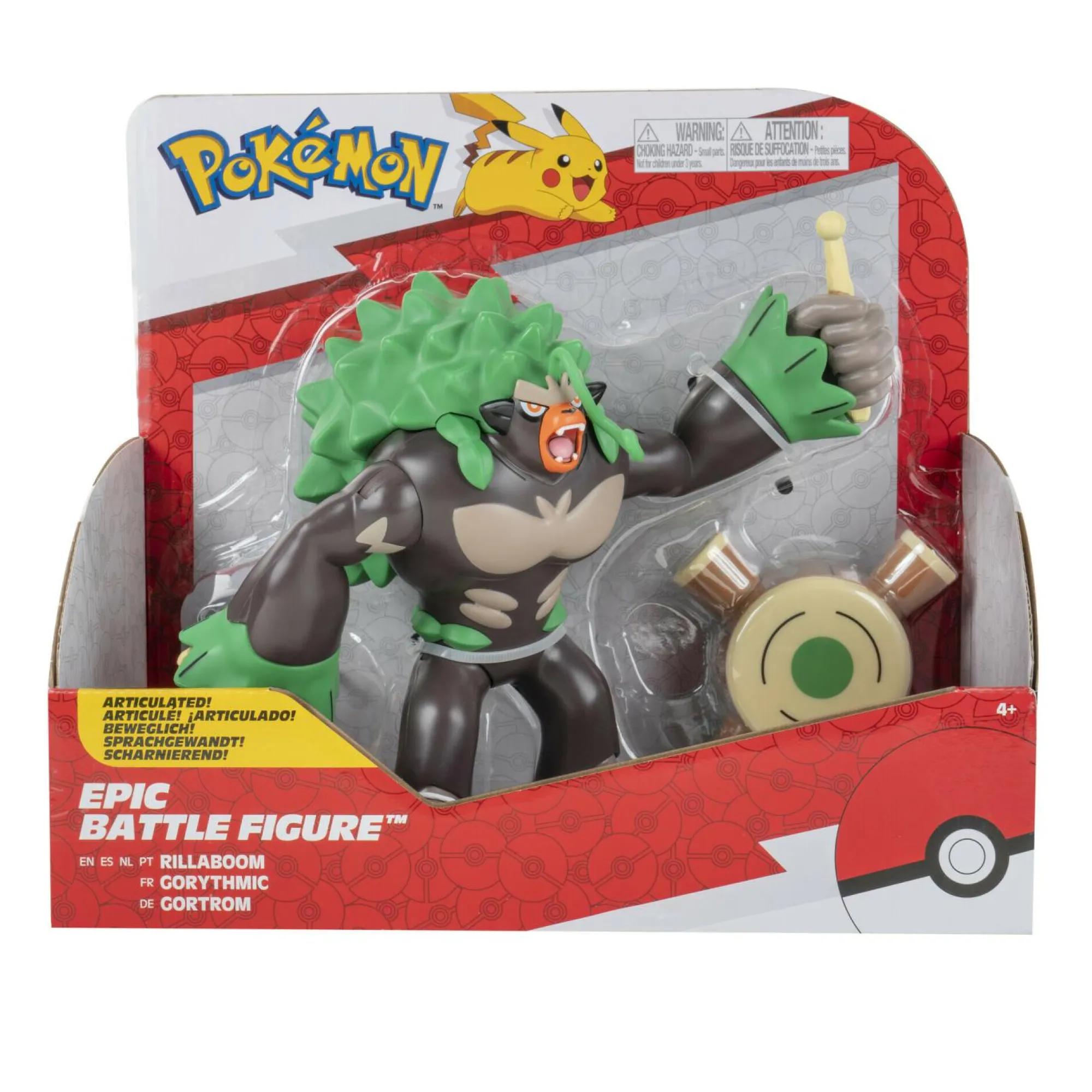 POKEMON Rillaboom in versione gigante articolato da 30 centimetri> Action Figures