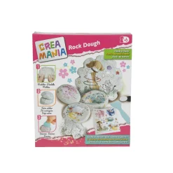 CREA MANIA Rock dough – composto modellabile asciugatura veloce – include magneti e stickers – età 3+ –> Kit Artistici E Pittura