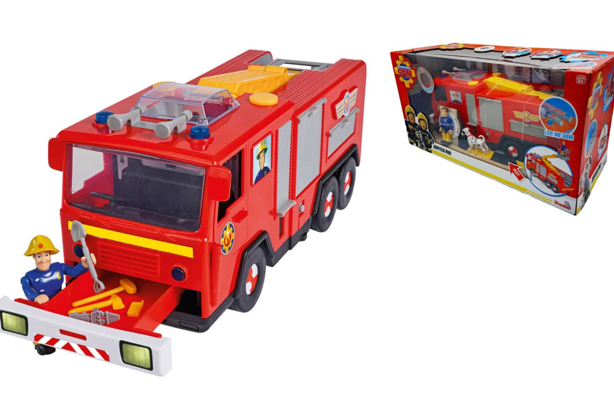 SAM IL POMPIERE camion jupiter pro con personaggi di sam e cagnolino radar> Macchinine Bambini