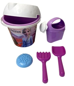 DISNEY PRINCESS Secchiello frozen cm 18 con innaffiatoio, setaccio, paletta, rastrello e formina> Giocattoli Mare