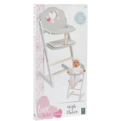 LOVE BEBE' Seggiolone in legno per bambole – design romantico e sostenibile con certificazione fsc – love bebé><noscript><img width=