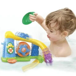 SUPERSTAR Set da vasca per bambini con squaletto interattivo e gioco con scivoli – divertimento in acqua con pesciolini inclusi> Giochi Da Bagno