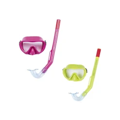 Bestway Set maschera e tubo lil’ glider, 3-6 anni, 2 colori assortiti, protezione uv, lenti in policarbonato> Maschere E Pinne