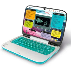 CLEMENTONI Space laptop interattivo educativo per bambini – 45 attività – schermo lcd retroilluminato – apprendimento lingua inglese> Tablet E Giochi Interattivi